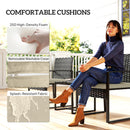 Outsunny Rattan Bistro Set, 3 PCS Garden Furniture with Cushion, Khaki