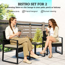 Outsunny Rattan Bistro Set, 3 PCS Garden Furniture with Cushion, Khaki