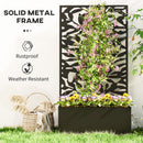 Outsunny Metal Garden Bed with Trellis, Raised Planter with Privacy Panel