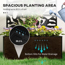 Outsunny Metal Garden Bed with Trellis, Raised Planter with Privacy Panel