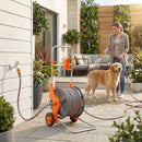 Outsunny Hose Reel Cart With Wheels, 45+2m Garden Hose Reel, Orange