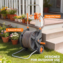 Outsunny Hose Reel Cart With Wheels, 45+2m Garden Hose Reel, Orange