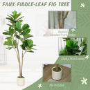 HOMCOM 150cm Artificial Fiddle Leaf Fig Tree, Realistic Fake Plant, Green
