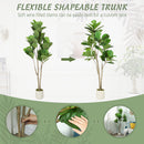 HOMCOM 150cm Artificial Fiddle Leaf Fig Tree, Realistic Fake Plant, Green