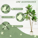 HOMCOM 150cm Artificial Fiddle Leaf Fig Tree, Realistic Fake Plant, Green
