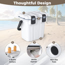 Ultra-Light Injection Molded Cooler 20L Hard Ice Chest With Swing-up Handle And Bottle Opener-White