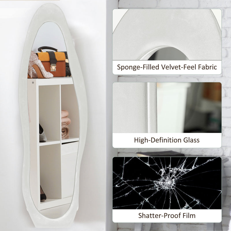 HOMCOM Irregular Full Length Mirror with Velvet Frame