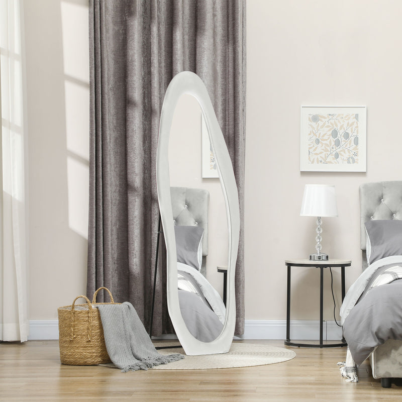 HOMCOM Irregular Full Length Mirror with Velvet Frame
