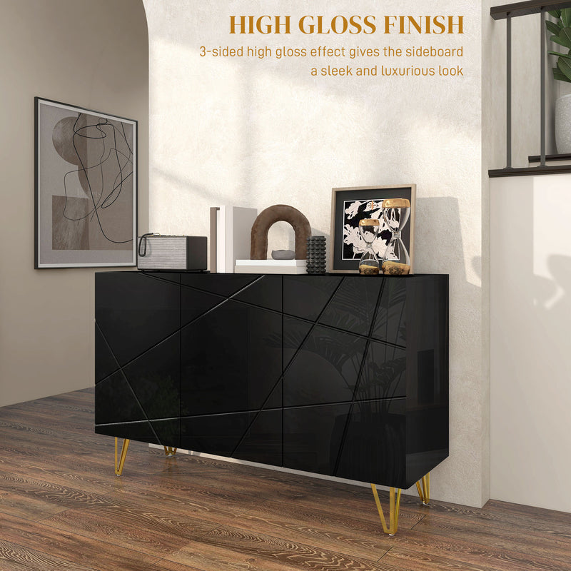 HOMCOM Freestanding Storage Cabinet with Adjustable Shelves for Living Room