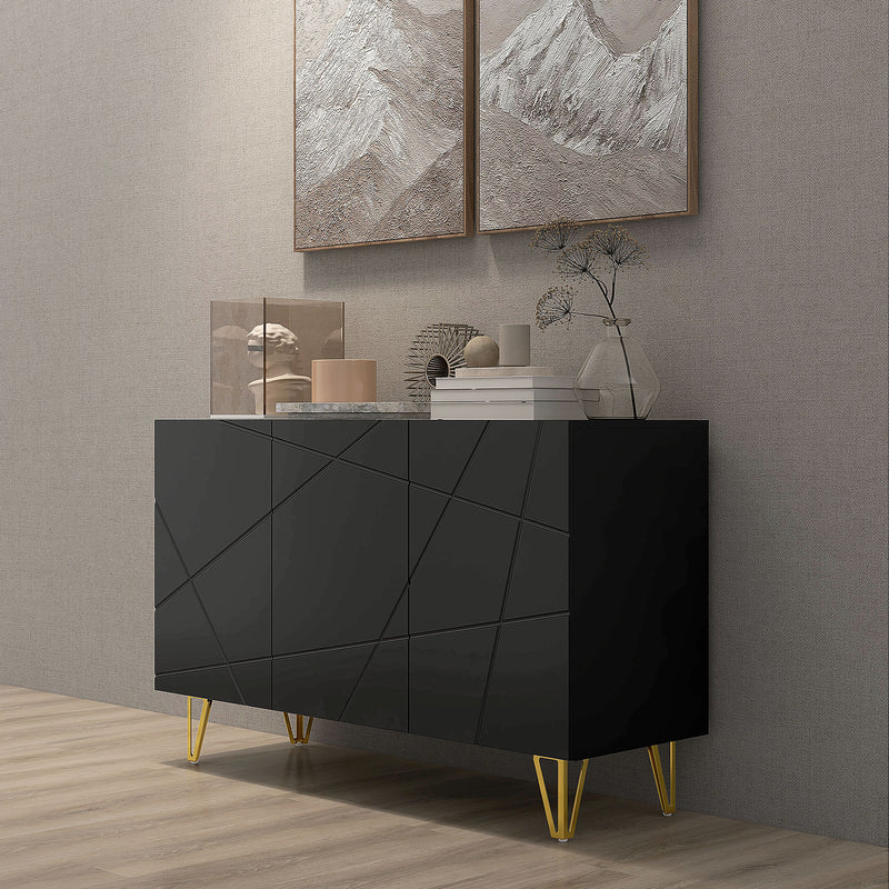 HOMCOM Freestanding Storage Cabinet with Adjustable Shelves for Living Room