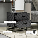 HOMCOM Bedside Table Set of 2, Nightstand with 2 Drawers, Steel Legs