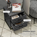 HOMCOM Bedside Table Set of 2, Nightstand with 2 Drawers, Steel Legs