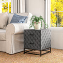 HOMCOM Bedside Table Set of 2, Nightstand with 2 Drawers, Steel Legs