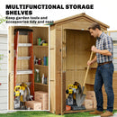 Outsunny Outdoor Storage Cabinet Waterproof Light Brown