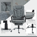 HOMCOM Executive Office Chair PU Leather Swivel Chair With Footrest Grey