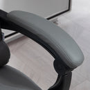 HOMCOM Executive Office Chair PU Leather Swivel Chair With Footrest Grey