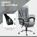 HOMCOM Executive Office Chair PU Leather Swivel Chair With Footrest Grey