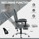 HOMCOM Executive Office Chair PU Leather Swivel Chair With Footrest Grey