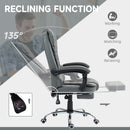 HOMCOM Executive Office Chair PU Leather Swivel Chair With Footrest Grey
