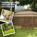 Outsunny Garden Folding Tent Heavy Duty Pop Up Gazebo for Party Khaki