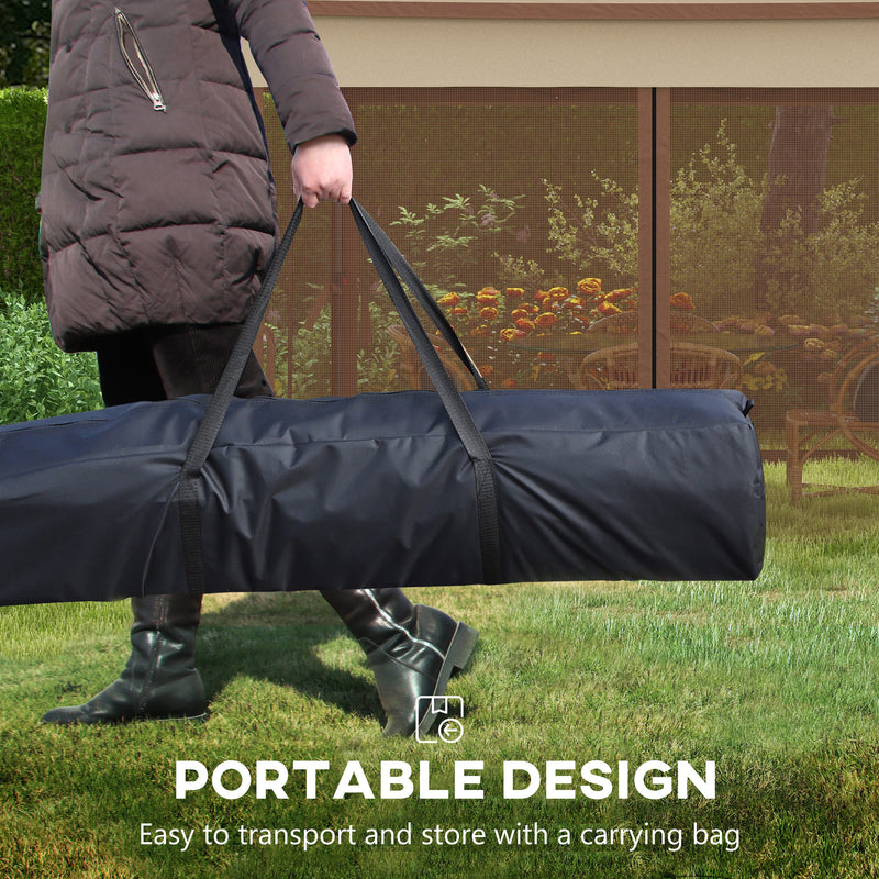Outsunny Garden Folding Tent Heavy Duty Pop Up Gazebo for Party Khaki
