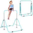 HOMCOM Kids Pink Gymnastic Bar W/ Adjustable Height, Foldable Training Bar