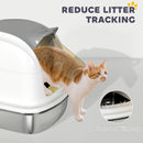 PawHut Stainless Steel Cat Litter Tray With Lid