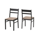 RADLEY 1+4 DINING SET - BLACK/OAK EFFECT/OAT FABRIC