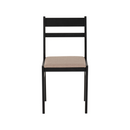 RADLEY 1+4 DINING SET - BLACK/OAK EFFECT/OAT FABRIC