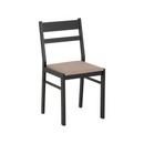 RADLEY 1+4 DINING SET - BLACK/OAK EFFECT/OAT FABRIC