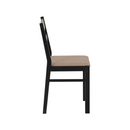 RADLEY 1+4 DINING SET - BLACK/OAK EFFECT/OAT FABRIC