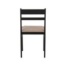 RADLEY 1+4 DINING SET - BLACK/OAK EFFECT/OAT FABRIC