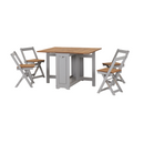 SANTOS BUTTERFLY DINING SET (X4 CHAIRS) - GREY SLATE/DISTRESSED WAXED PINE