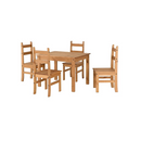 CORONA BUDGET DINING SET - DISTRESSED WAXED PINE