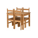 CORONA BUDGET DINING SET - DISTRESSED WAXED PINE