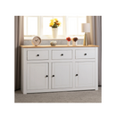 PANAMA 3 DOOR 3 DRAWER SIDEBOARD - WHITE/NATURAL WAX
