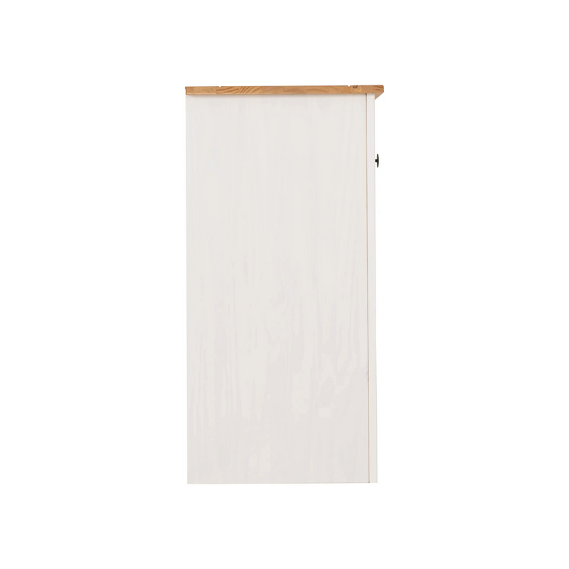 PANAMA 3 DOOR 3 DRAWER SIDEBOARD - WHITE/NATURAL WAX