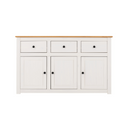 PANAMA 3 DOOR 3 DRAWER SIDEBOARD - WHITE/NATURAL WAX