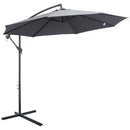 Outsunny Garden Banana Parasol with Cantilever Umbrella 3m - Grey