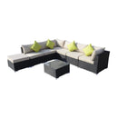Outsunny Rattan Sofa Set 8 Piece - Black