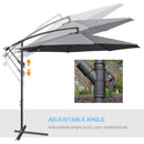 Outsunny Garden Banana Parasol with Cantilever Umbrella 3m - Grey
