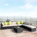 Outsunny Rattan Sofa Set 8 Piece - Black