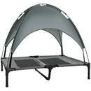 PawHut Elevated Dog Bed with Canopy 92cm - Grey