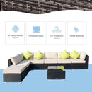 Outsunny Rattan Sofa Set 8 Piece - Black