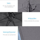 Outsunny Garden Banana Parasol with Cantilever Umbrella 3m - Grey