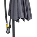 Outsunny Garden Banana Parasol with Cantilever Umbrella 3m - Grey