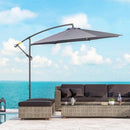 Outsunny Garden Banana Parasol with Cantilever Umbrella 3m - Grey