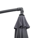Outsunny Garden Banana Parasol with Cantilever Umbrella 3m - Grey