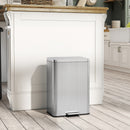 HOMCOM Pedal Bin With Soft-Close Lid, 20L Stainless Steel Kitchen Bin Silver