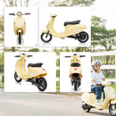 AIYAPLAY 24V Battery Powered Ride On Motorcycle With Manual Throttle, Beige